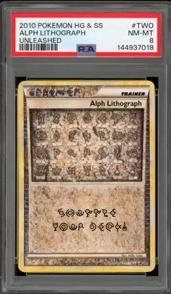 Pokemon Alph Lithograph Unleashed Secret Rare #TWO PSA 8 - Image 1