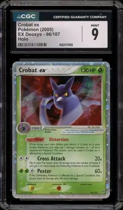 Pokemon Crobat ex EX Deoxys Holo Ultra Rare #96 CGC 9 Mint - Image 1