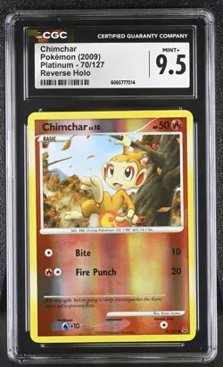 CGC 9.5 Chimchar 70/127 Reverse Holo Platinum Pokemon Card - Image 1