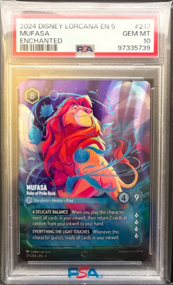 Disney Lorcana - Mufasa - Ruler of Pride Rock - Enchanted - PSA 10 💎🔥 - Image 1