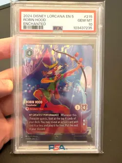 Disney Lorcana - Robin Hood - Sharpshooter - Enchanted - PSA 10 💎🔥 - Image 1