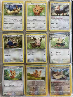 Pokemon Card Species Set Lot - 9x Unique Cards / Lillipup Family - Image 1