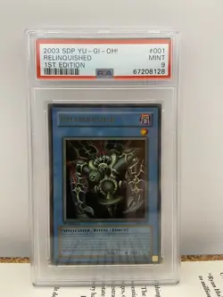 2003 YU-GI-OH RELINQUISHED 1ST EDITION SDP-001 PSA 9 MINT - Image 1