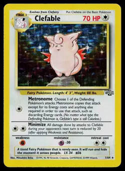 Pokemon Card - Clefable Jungle 1/64 Holo Rare - Image 1