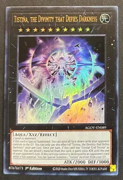 YUGIOH Tistina, the Divinity that Defies Darkness AGOV-EN089 Ultra Rare NM/Mint - Image 1