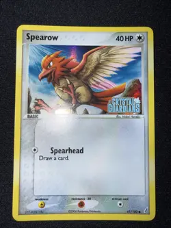 Pokemon Card - Spearow Crystal Guardians 61/100 Reverse Holo Stamped - Image 1
