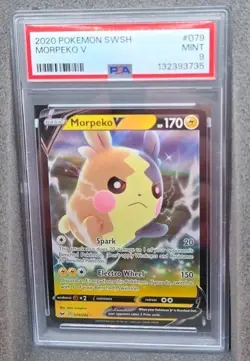 POKEMON CARD MORPEKO V ULTRA RARE 79 SWORD & SHIELD #79 GRADED PSA 9 MINT - Image 2