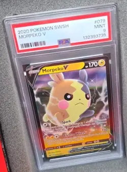 POKEMON CARD MORPEKO V ULTRA RARE 79 SWORD & SHIELD #79 GRADED PSA 9 MINT - Image 3