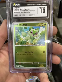 CGC 10 Japanese Summer Promo Pack Sprigatito 213/SV-P Holo Card Mint 2024 - Image 1