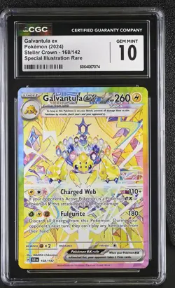 CGC 10 Galvantula ex 168/142 SIR Stellar Crown Pokemon Card - Image 1