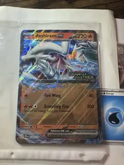 Jumbo Reshiram ex 030/159 Stamped Promo Card, Journey Together, Pokemon TCG, NM - Image 2