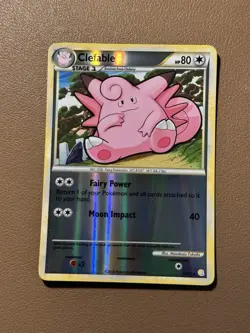 Clefable 3/123 Heartgold & Soulsilver Reverse Holo Rare Pokemon TCG Card NM - Image 1