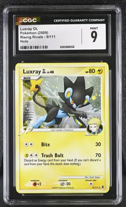 CGC 9 Luxray GL 9/111 Holo Rising Rivals Pokemon Card - Image 1
