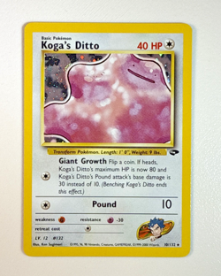 Vintage Koga's Ditto 10/132 WOTC Gym Challenge Rare Unlimited Holo Pokemon Card - Image 1