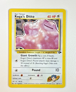 Vintage Koga's Ditto 10/132 WOTC Gym Challenge Rare Unlimited Holo Pokemon Card - Image 2