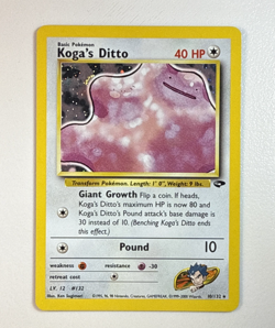 Vintage Koga's Ditto 10/132 WOTC Gym Challenge Rare Unlimited Holo Pokemon Card - Image 3