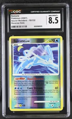 CGC 8.5 Suicune 19/132 Reverse Holo Secret Wonders Pokemon Card - Image 1
