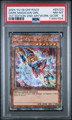 2024 YU-GI-OH! RA03-QUARTER CENTURY BONANZA #EN123 DARK MAGICIAN GIRL PSA 8 - Image 1