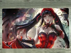 YGOmat CCG Mat Date A Live Duel Playmat Tokisaki Kurumi Trading Card Game Mat - Image 1