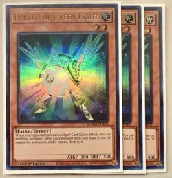 3x Herald of Green Light 1st Edition Ultra Rare BLMM-EN102 Yu-Gi-Oh! - Image 1