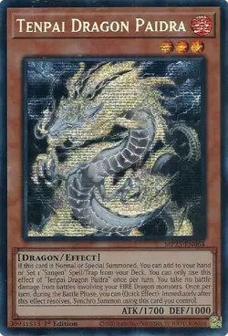 Yugioh 2025 Mega-Pack: Tenpai Dragon Paidra MP25-EN064 Prismatic Secret Rare NM - Image 1