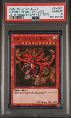 2023 YU-GI-OH! LEGEND COLL: 25TH EDITION #EN002 SLIFER THE SKY DRAGON PSA 8 - Image 1