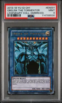 2013-2018 YU-GI-OH! LEGEND COLL GAMEBOARD EDITION OBELISK THE TORMENTOR PSA 9 - Image 1