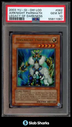 2003 YU-GI-OH! LEGACY OF DARKNESS #LOD-062 AIRKNIGHT PARSHATH PSA 10 - Image 1