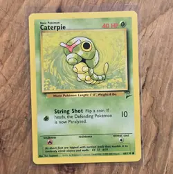 Caterpie Pokemon Card Base Set 2 68/130 LP Common Grass WOTC Vintage 2000 TCG - Image 1