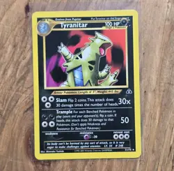 Tyranitar Pokemon Card Neo Discovery 31/75 LP Rare Darkness WOTC Vth 2001 TCG - Image 1