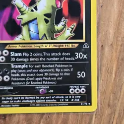 Tyranitar Pokemon Card Neo Discovery 31/75 LP Rare Darkness WOTC Vth 2001 TCG - Image 4
