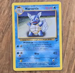 Wartortle Pokemon Card Base Set 2 63/130 LP Uncommon Water WOTC Vintage 2000 TCG - Image 1
