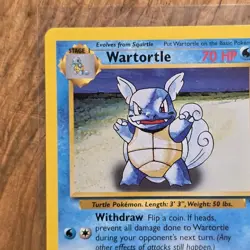 Wartortle Pokemon Card Base Set 2 63/130 LP Uncommon Water WOTC Vintage 2000 TCG - Image 2