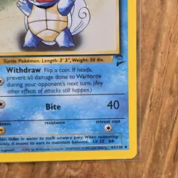 Wartortle Pokemon Card Base Set 2 63/130 LP Uncommon Water WOTC Vintage 2000 TCG - Image 4