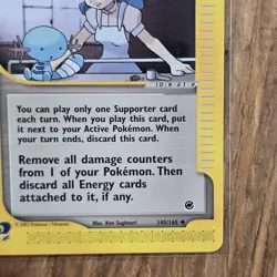 Pokemon Nurse Trainer Card Expedition 145/165 LP Uncommon Supporter WOTC Vintage - Image 4