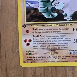 Donphan Pokemon Card Neo Genesis 21/111 NM Rare Fighting Ken Sugimori WOTC Vtg - Image 5