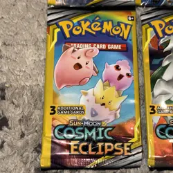 🔥POKEMON Sun & Moon COSMIC ECLIPSE 3 Card Mini Booster Packs Pack Art Set 2019 - Image 2