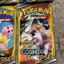 🔥POKEMON Sun & Moon COSMIC ECLIPSE 3 Card Mini Booster Packs Pack Art Set 2019 - Image 3