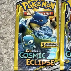 🔥POKEMON Sun & Moon COSMIC ECLIPSE 3 Card Mini Booster Packs Pack Art Set 2019 - Image 4