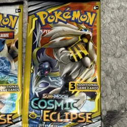 🔥POKEMON Sun & Moon COSMIC ECLIPSE 3 Card Mini Booster Packs Pack Art Set 2019 - Image 5
