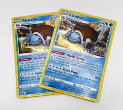 Blastoise Holo 017/078 x2 2x Pokemon Card 2022 Pokemon GO LP - Image 1