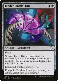 Bladed Battle-Fan 91 MOM MTG Black Equipment Artifact Flash Indestructible Boyer - Image 1