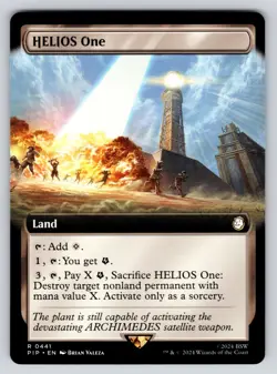HELIOS One (Extended Art) R Universes Beyond: Fallout 441 NM MTG Magic TCG PIP - Image 1