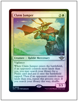 1x Claim Jumper, Foil, Outlaws of Thunder Junction, Magic MTG NM - Image 1