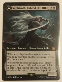 MTG English Magic Card Near Mint SEPHIROTH, FABLED SOLDIER from Final Fantasy - Image 1