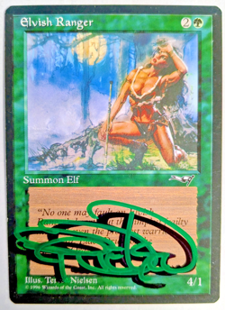 MTG ALLIANCES SHADOW SIGNED Elvish Ranger - Image 1
