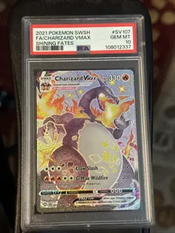 2021 Pokemon SWSH Shining Fates Charizard VMAX #SV107 PSA 10 Gem Mint - Image 1
