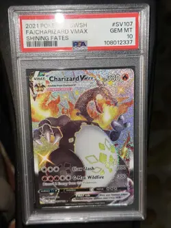 2021 Pokemon SWSH Shining Fates Charizard VMAX #SV107 PSA 10 Gem Mint - Image 3
