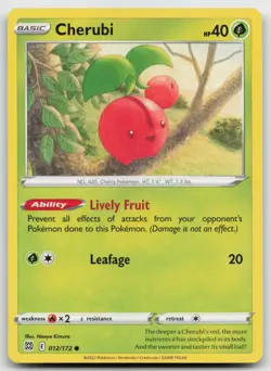 Pokemon Cherubi Common SWSH09: Brilliant Stars 012/172 LP - Image 1
