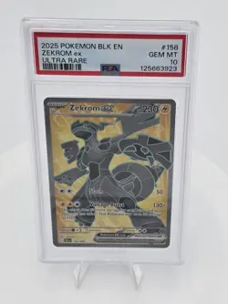 2025 POKEMON BLK EN-BLACK BOLT ULTRA RARE #158 ZEKROM EX PSA 10 - Image 1